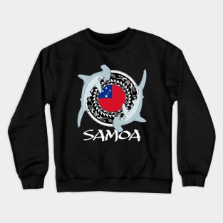 Hammerhead sharks on Samoan flag Crewneck Sweatshirt